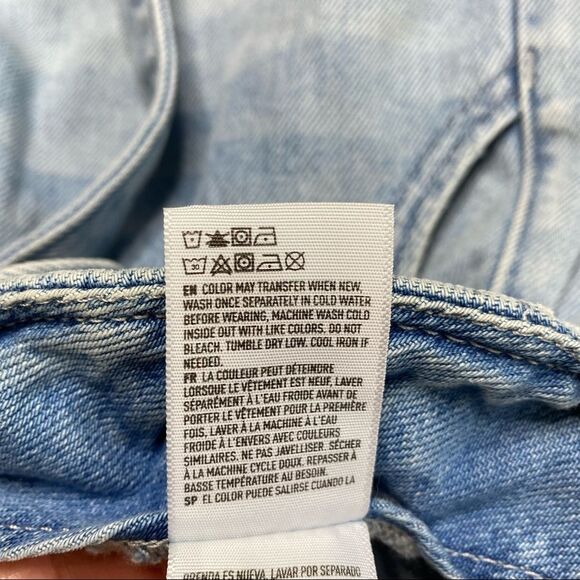 American Eagle Mom Shorts Belted Paper Bag Waist Button Fly Blue Sz 00 - Picture 13 of 14